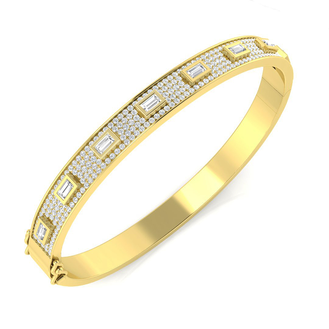 1.65 ct Natural Diamond Baguette Bangle