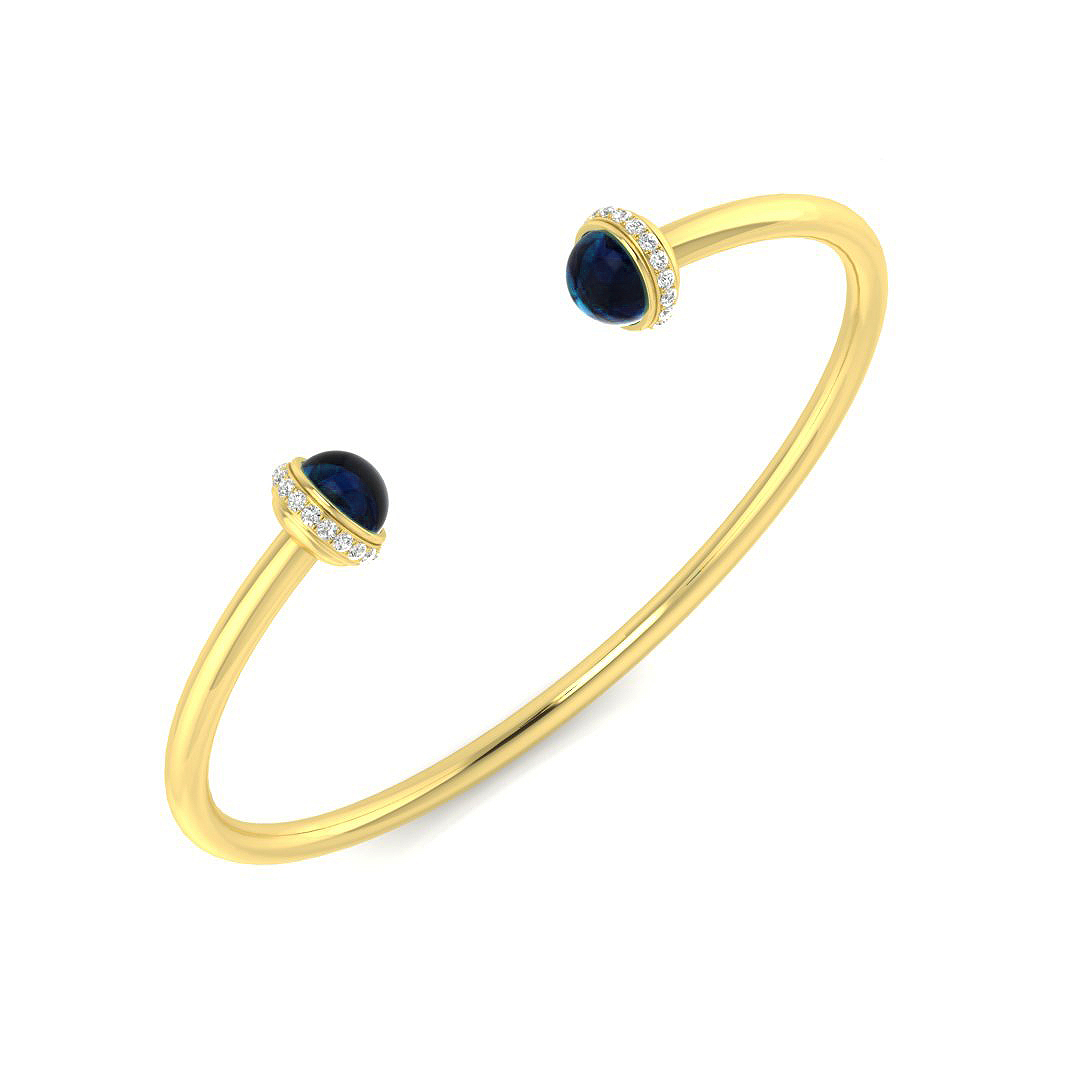 1.8 ct Blue Sapphire Round Bangle