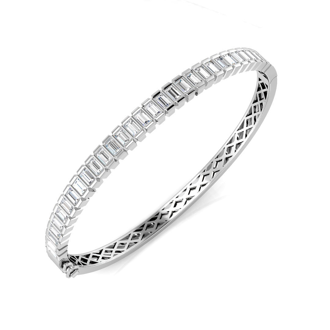 2.2 ct Natural Diamond Baguette Bangle