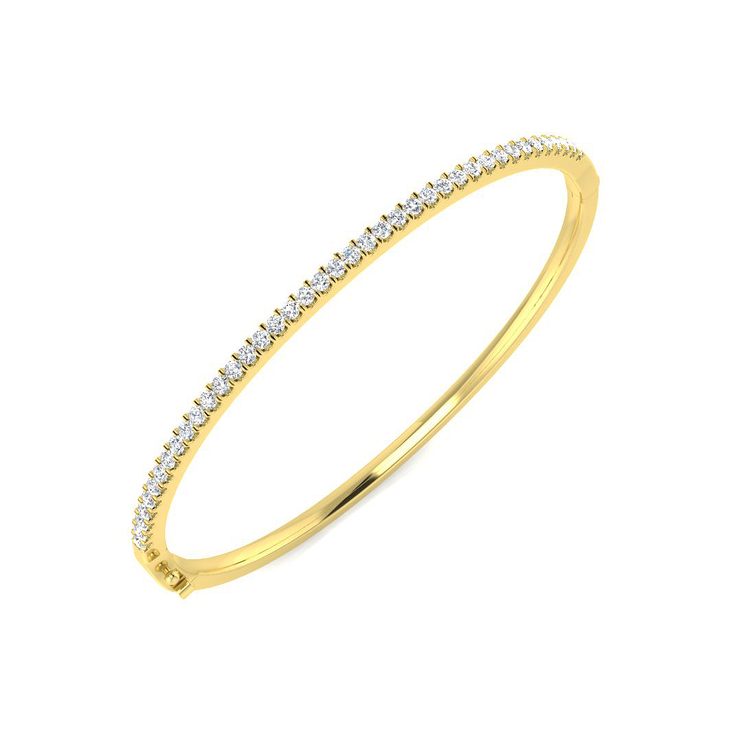 1.05 ct Natural Diamond Round Bangle
