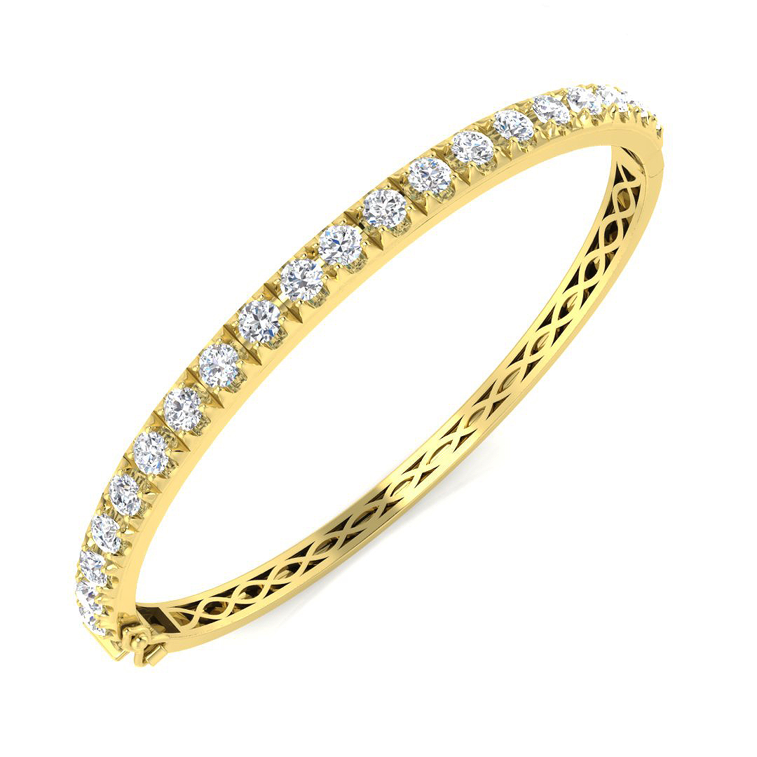 1.95 ct Natural Diamond Round Bangle