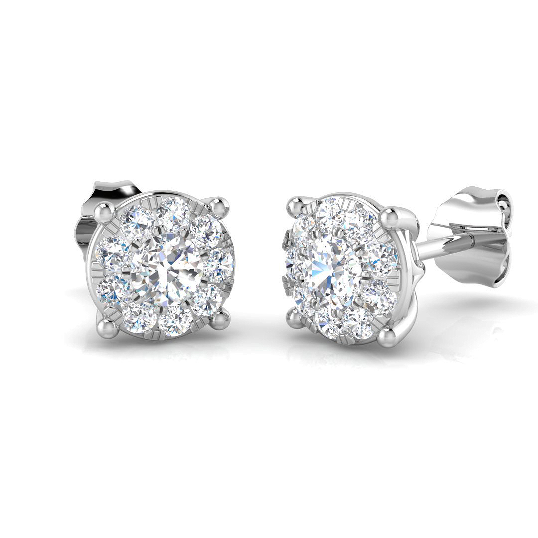 0.55 ct Natural Diamond Round Earrings