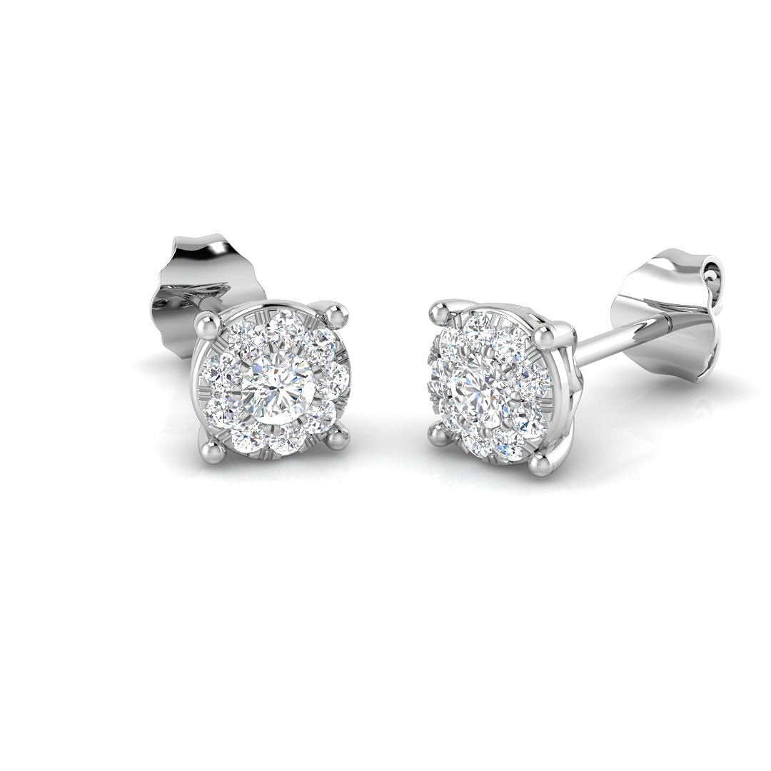 0.75 ct Natural Diamond Round Earrings