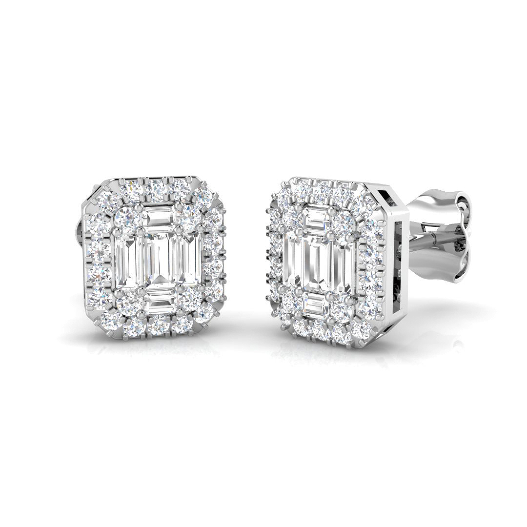 0.45 ct Natural Diamond Baguette Earrings