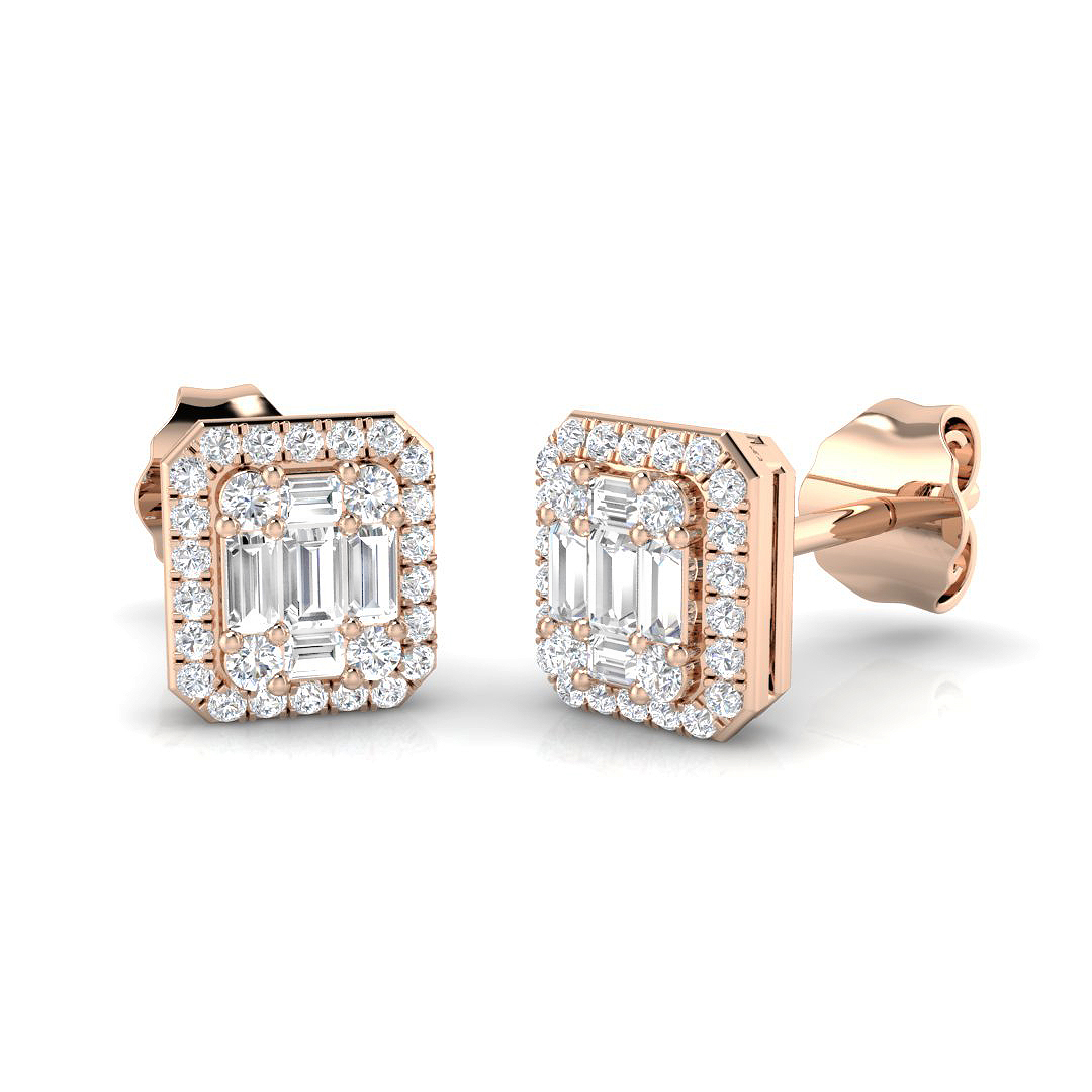 0.25 ct Natural Diamond Baguette Earrings