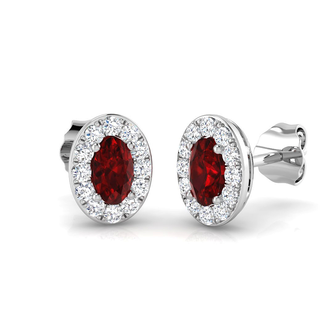 0.8 ct Natural Diamond Oval Earrings