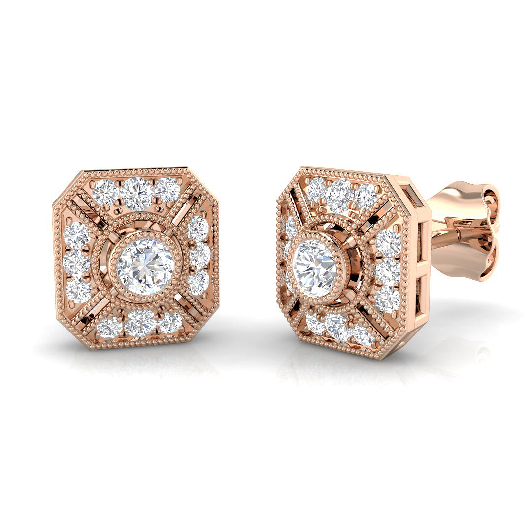 0.3 ct Natural Diamond Round Earrings