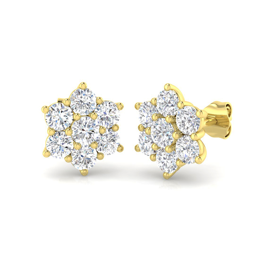 2.05 ct Natural Diamond Round Earrings