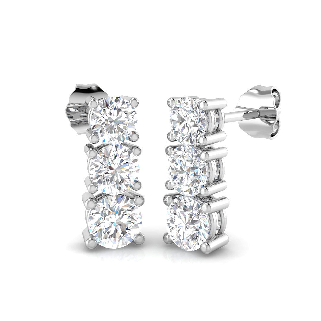 1.8 ct Natural Diamond Round Earrings