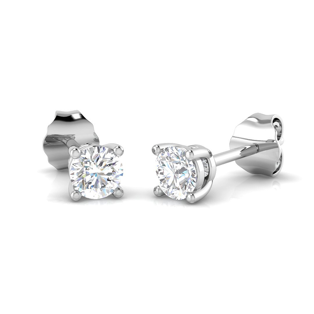 0.4 ct Natural Diamond Round Earrings