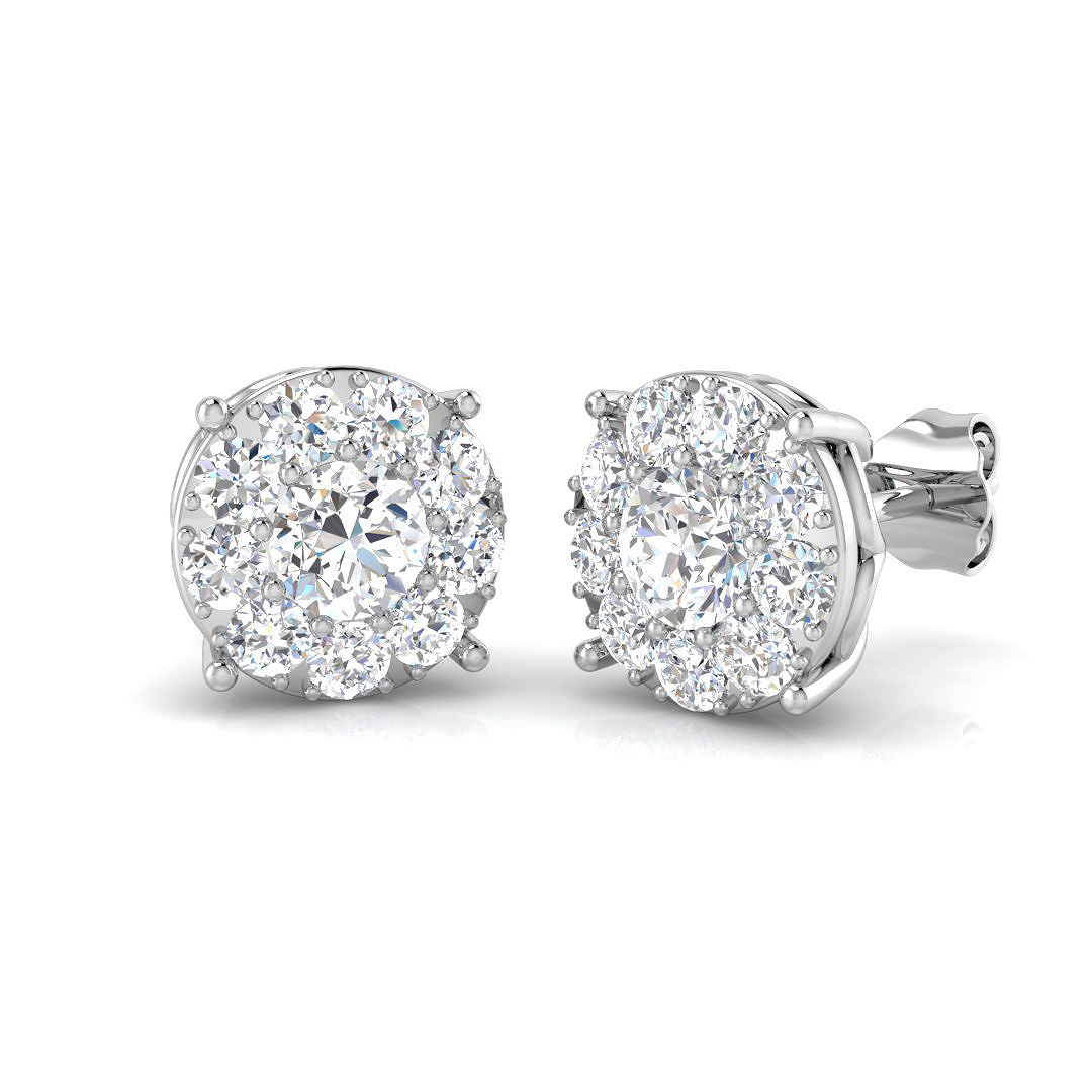 1.65 ct Natural Diamond Round Earrings