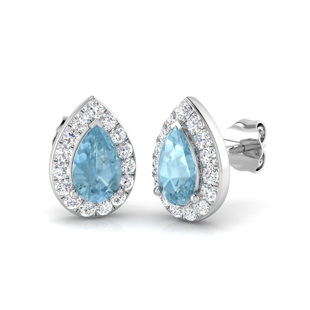 1.5 ct Aquamarine Pear Earrings