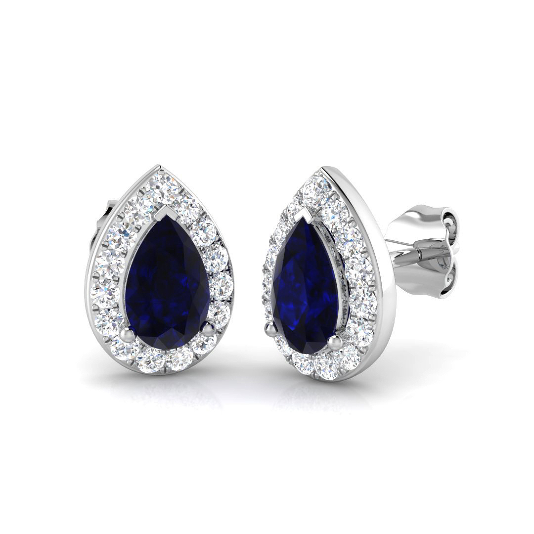 2.3 ct Blue Sapphire Pear Earrings