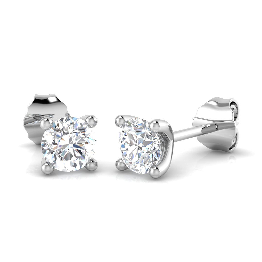 0.6 ct Natural Diamond Round Earrings