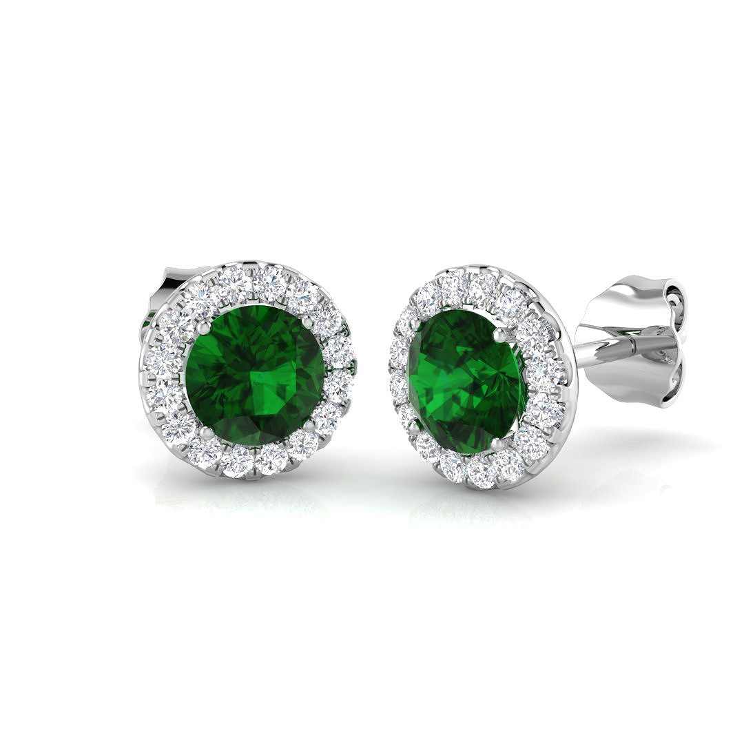 1.75 ct Natural Diamond Emerald Earrings