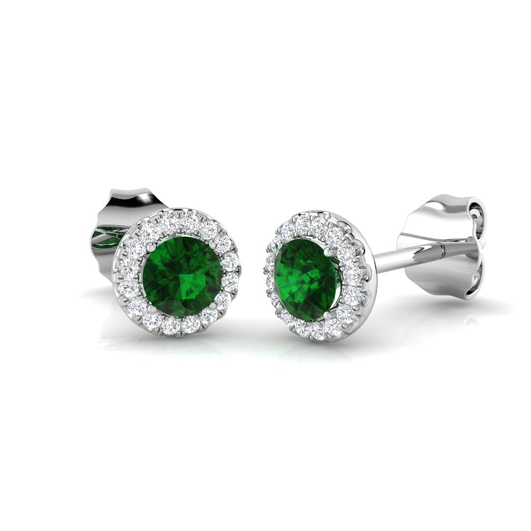 0.45 ct Natural Diamond Emerald Earrings