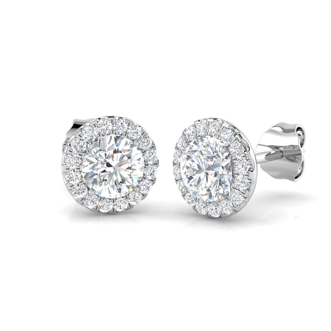 1.25 ct Natural Diamond Round Earrings