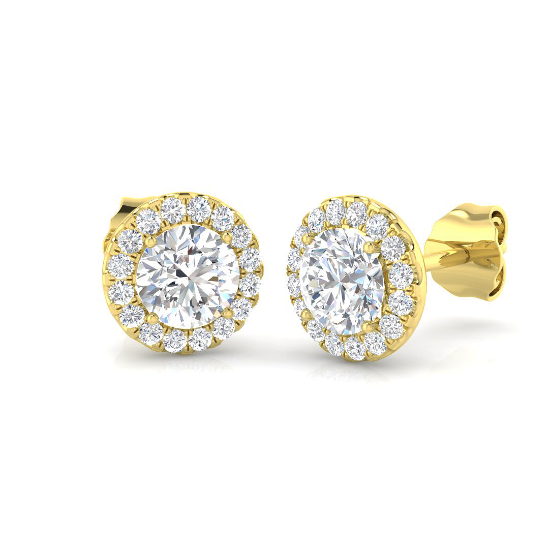 1.25 ct Natural Diamond Round Earrings