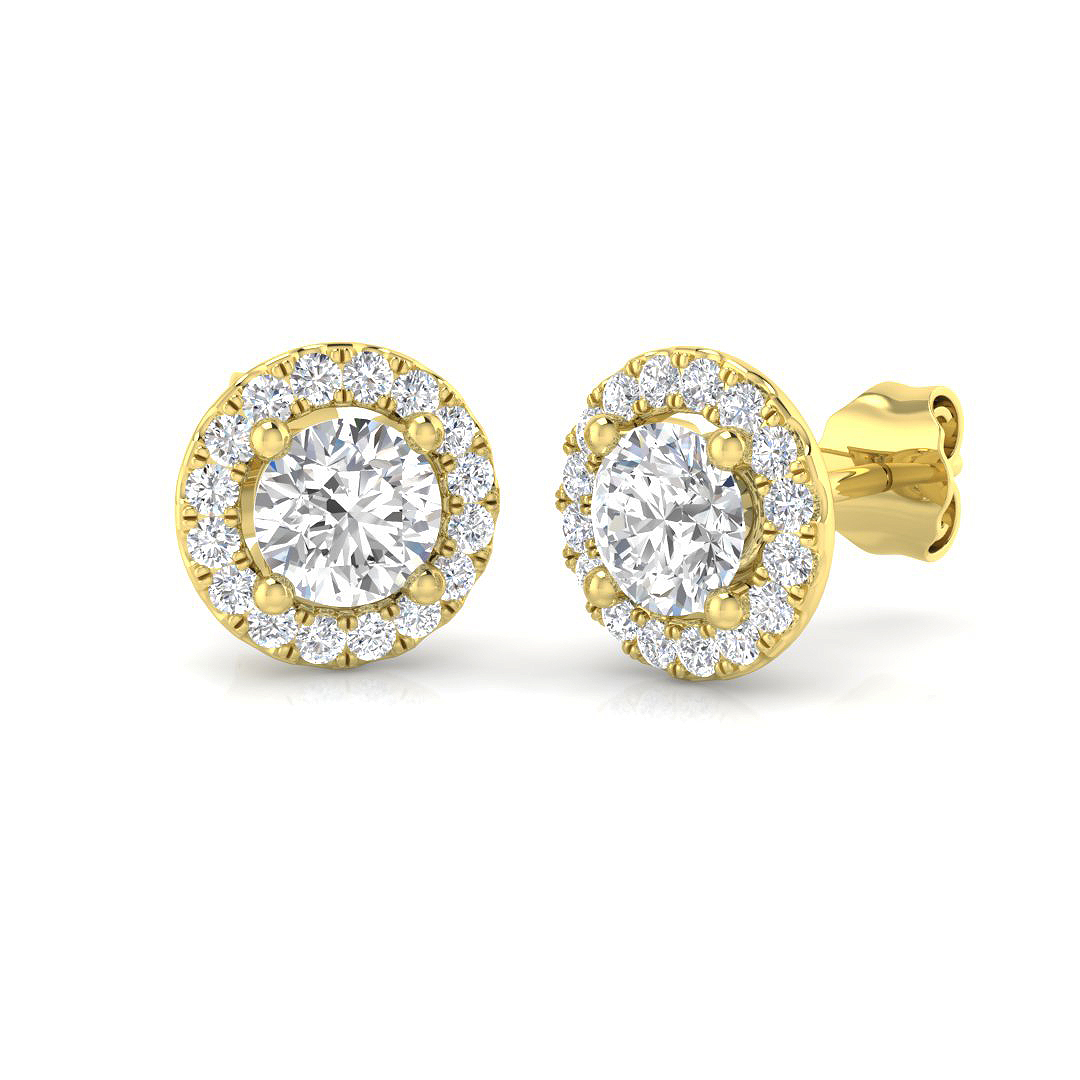 1.2 ct Natural Diamond Round Earrings