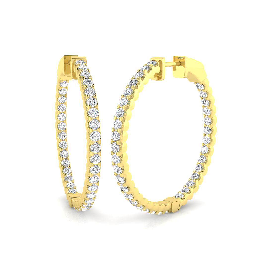 1.8 ct Natural Diamond Round Earrings