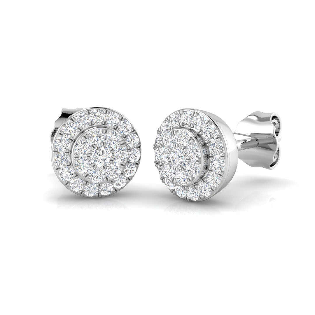 0.7 Ct Natural Diamond Round Cut  in 9K White Gold