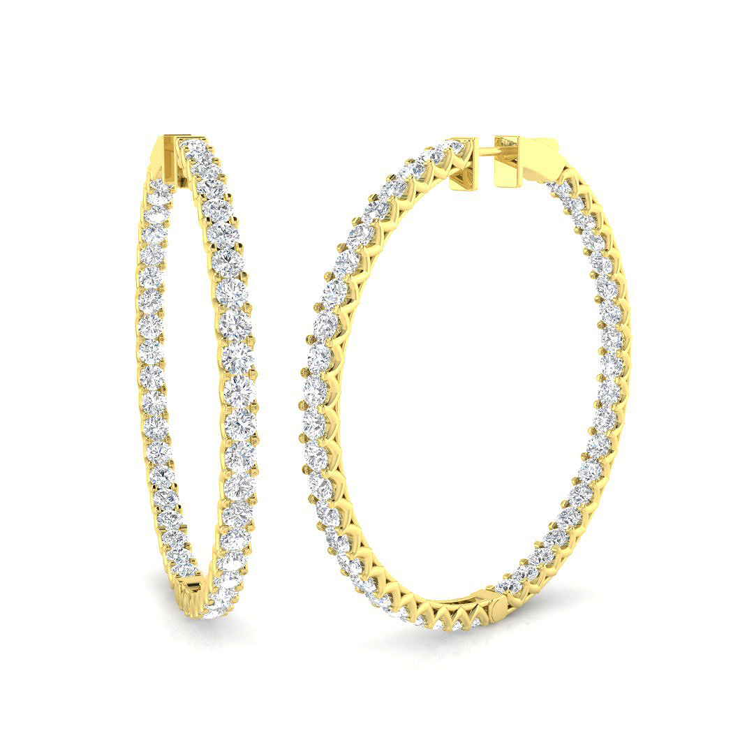 7.55 ct Natural Diamond Round Earrings