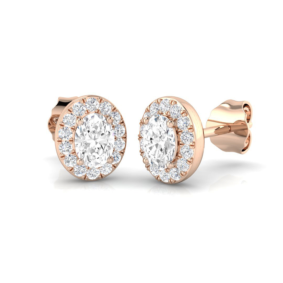 0.4 ct Natural Diamond Oval Earrings