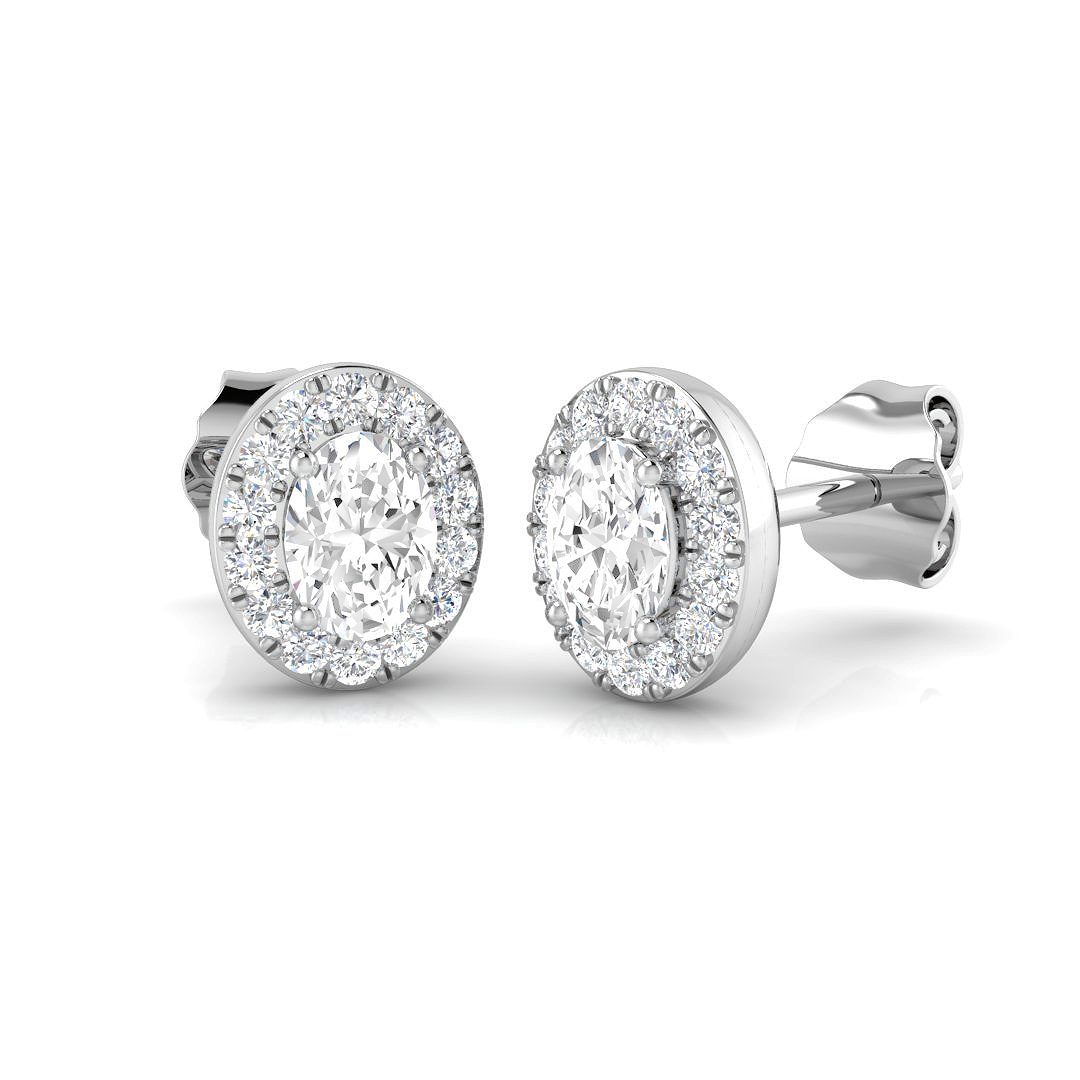0.4 ct Natural Diamond Oval Earrings
