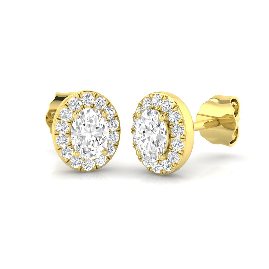 0.4 ct Natural Diamond Oval Earrings