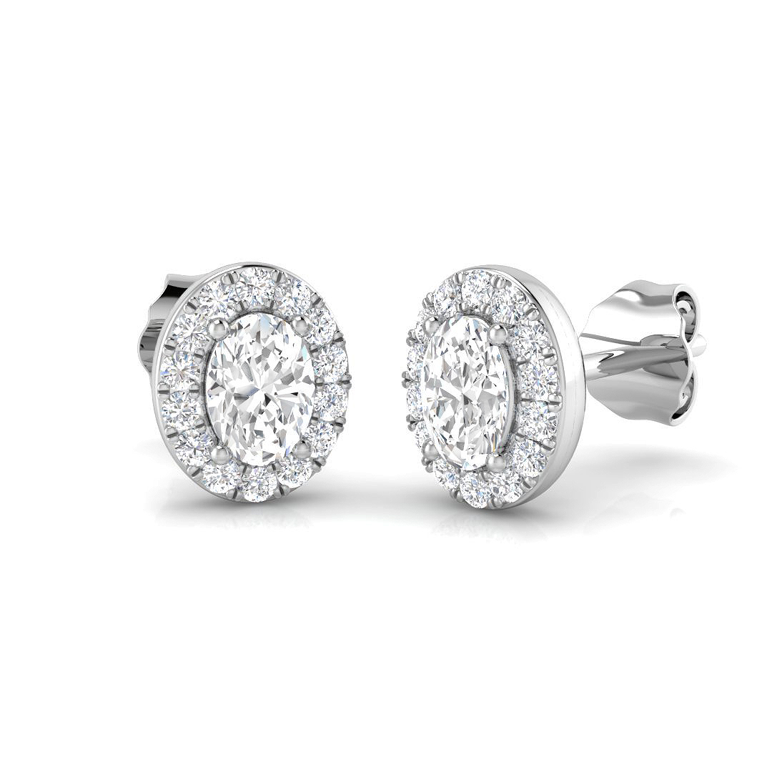 0.55 ct Natural Diamond Oval Earrings