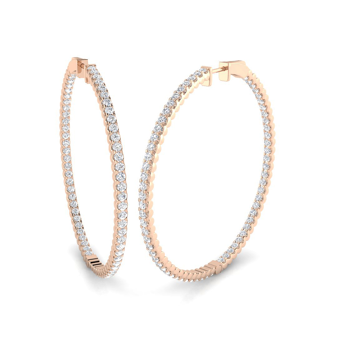 3.4 ct Natural Diamond Round Earrings