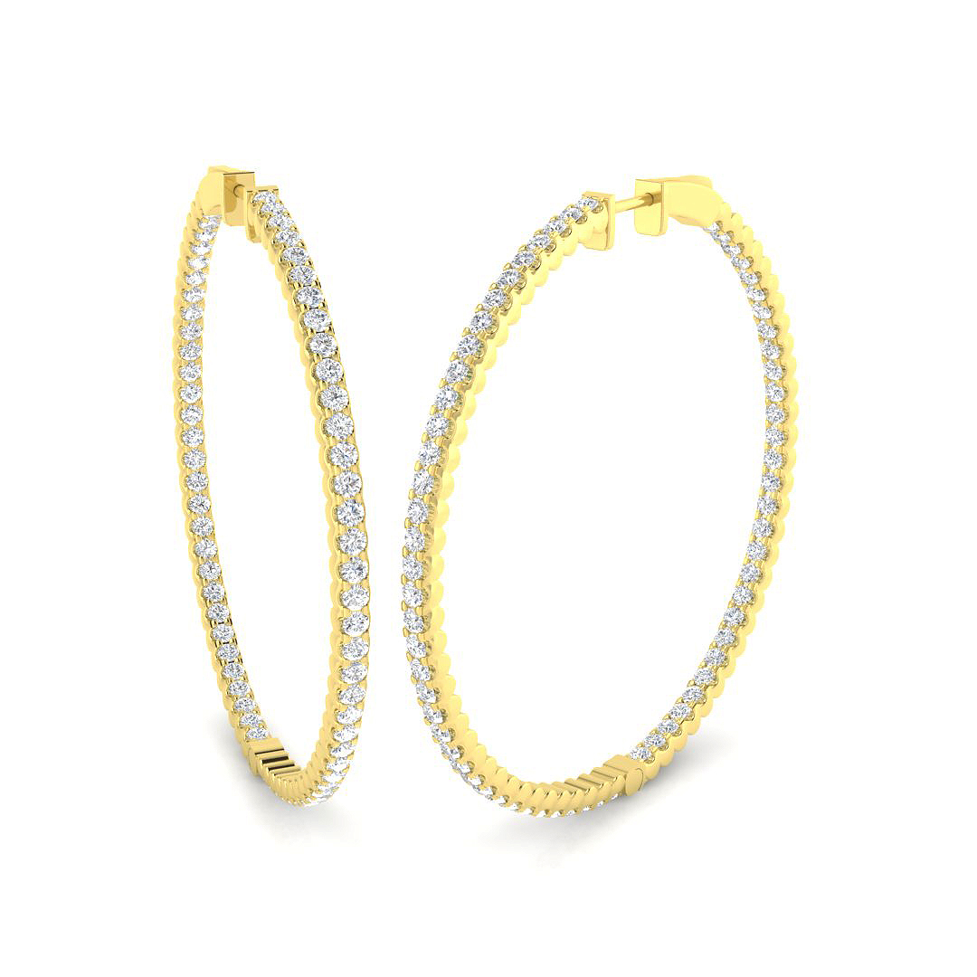 3.4 ct Natural Diamond Round Earrings