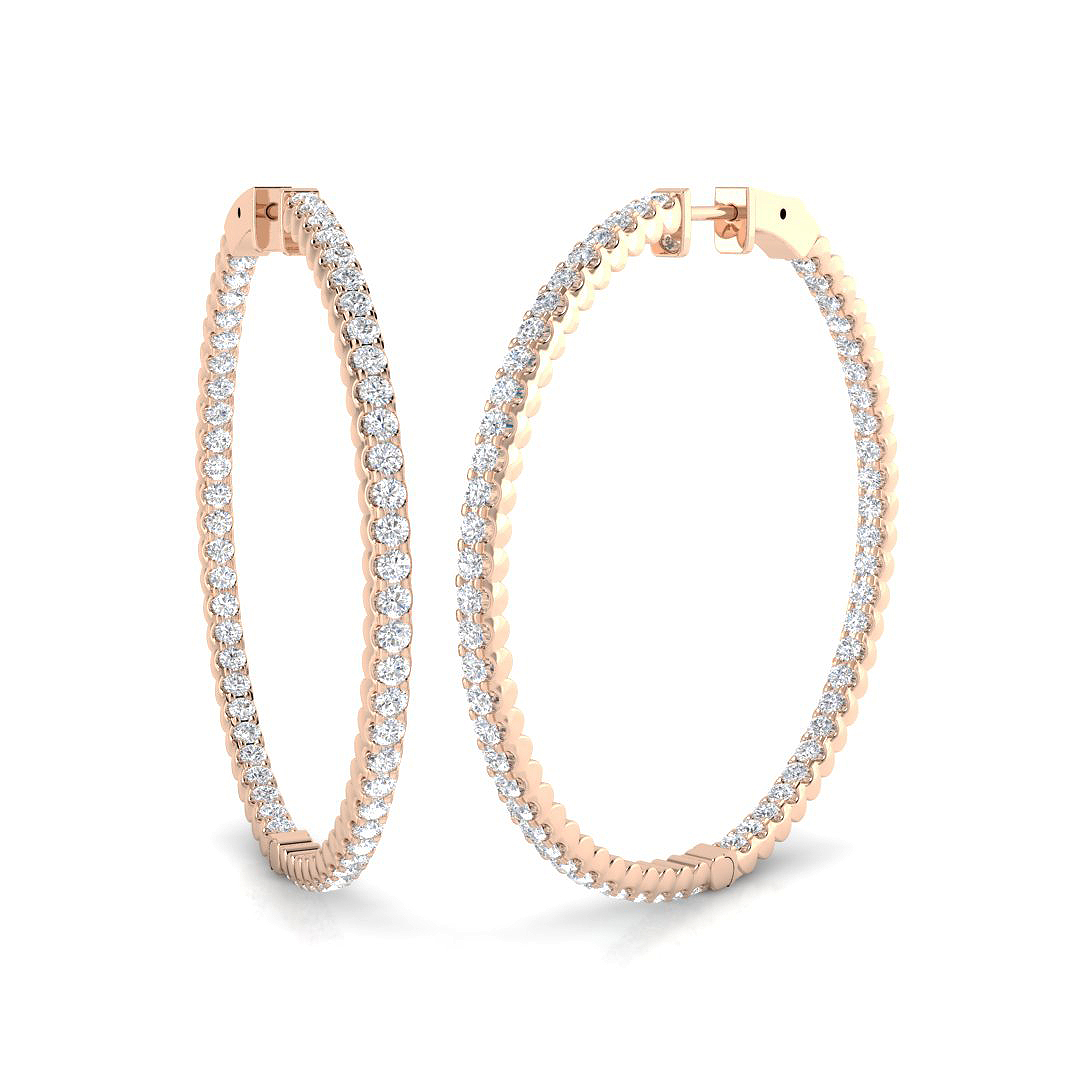 3 ct Natural Diamond Round Earrings