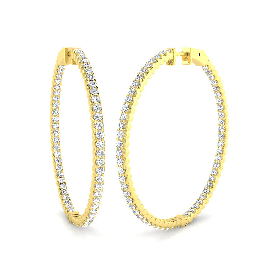 3 ct Natural Diamond Round Earrings