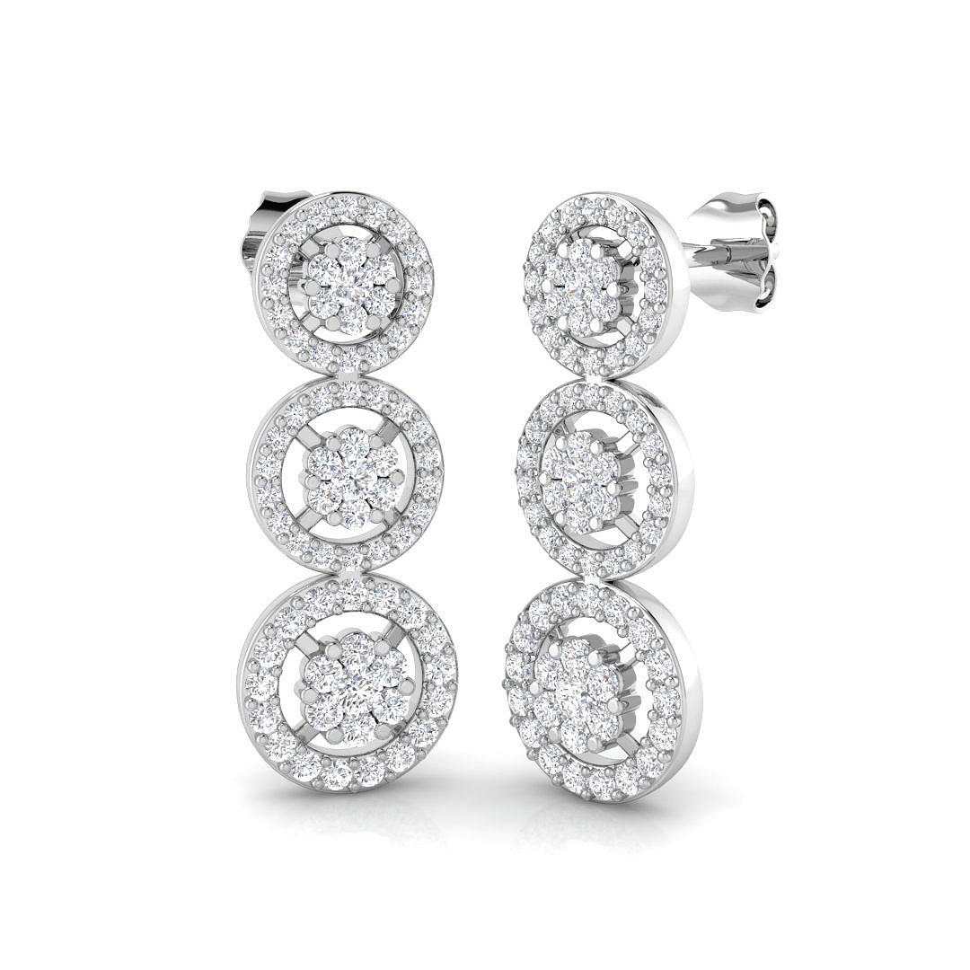 1.05 ct Natural Diamond Round Earrings