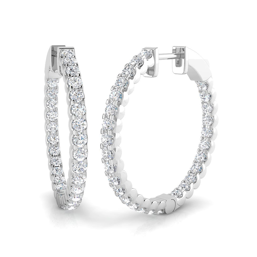 1.8 Ct Natural Diamond Round Cut  in 18K White Gold