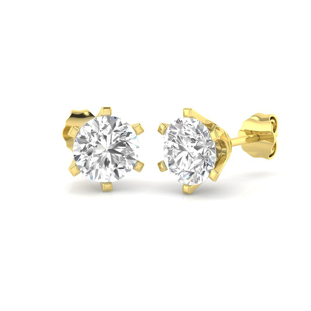2 ct Natural Diamond Round Earrings