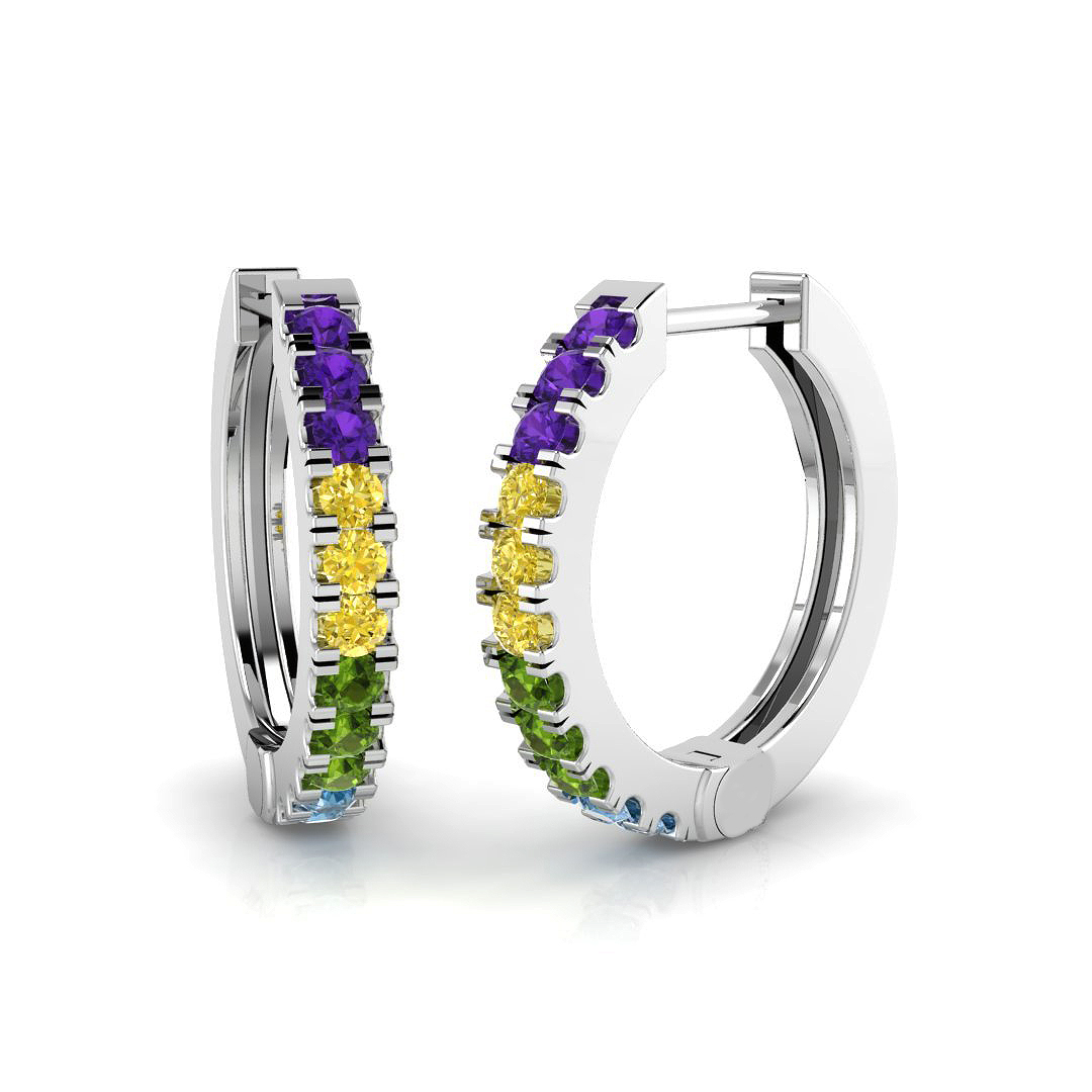 0.35 Ct Yellow Diamond Round Cut  in 9K White Gold