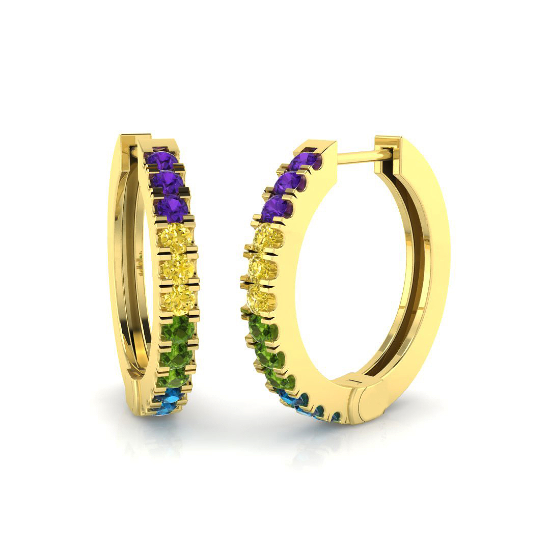 0.4 ct Yellow Diamond Round Earrings