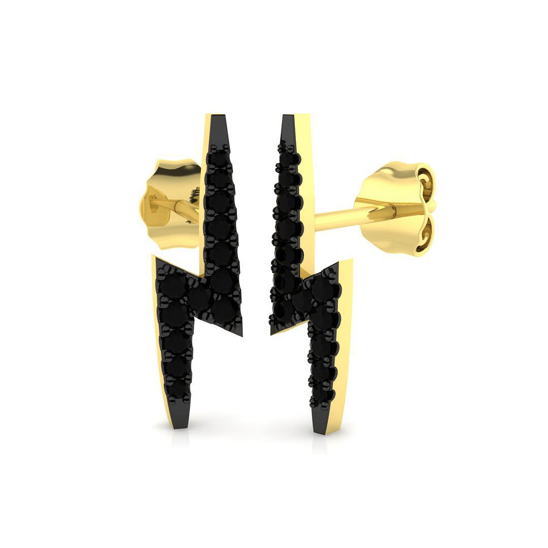 0.15 ct Black Diamond Round Earrings