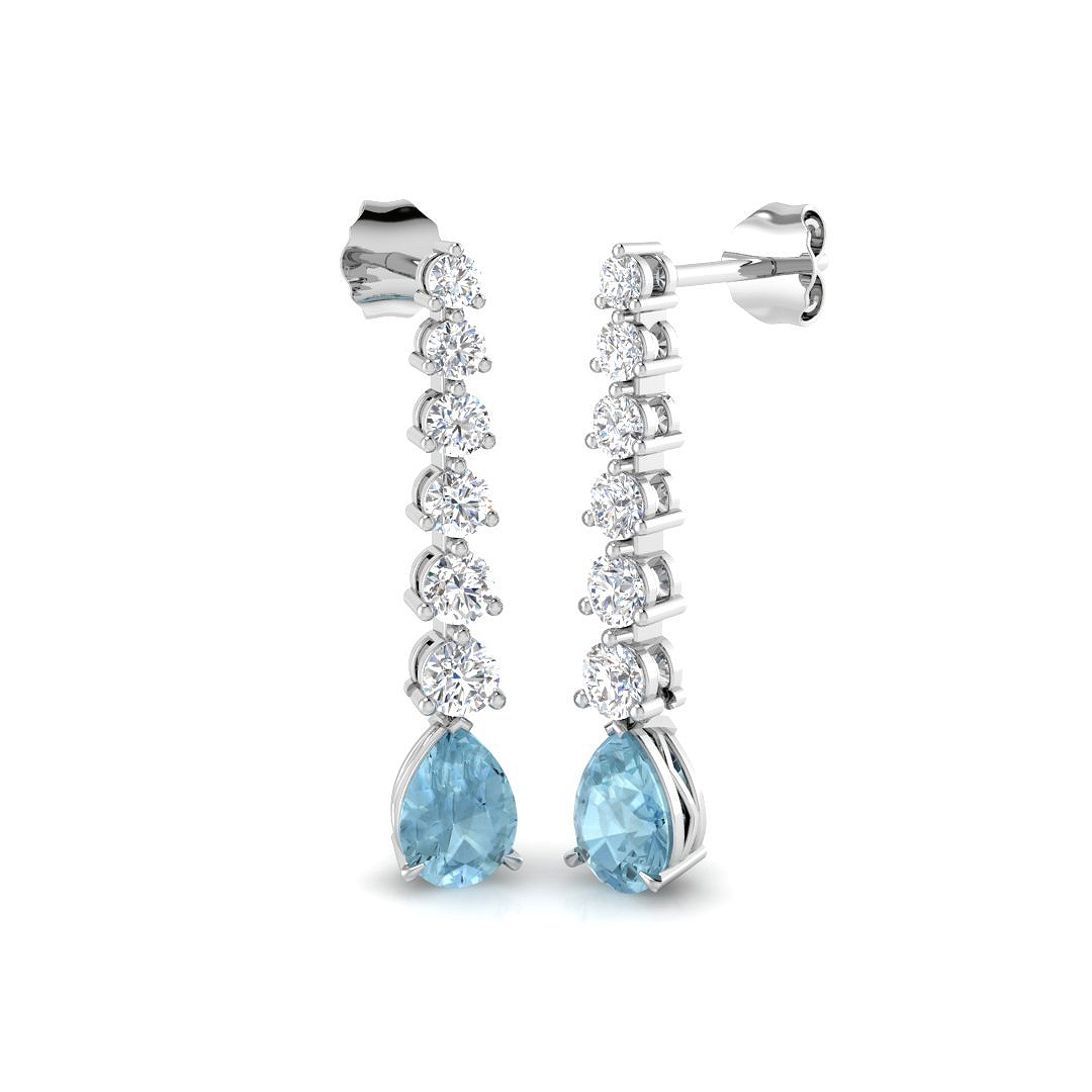 1.8 ct Aquamarine Pear Earrings