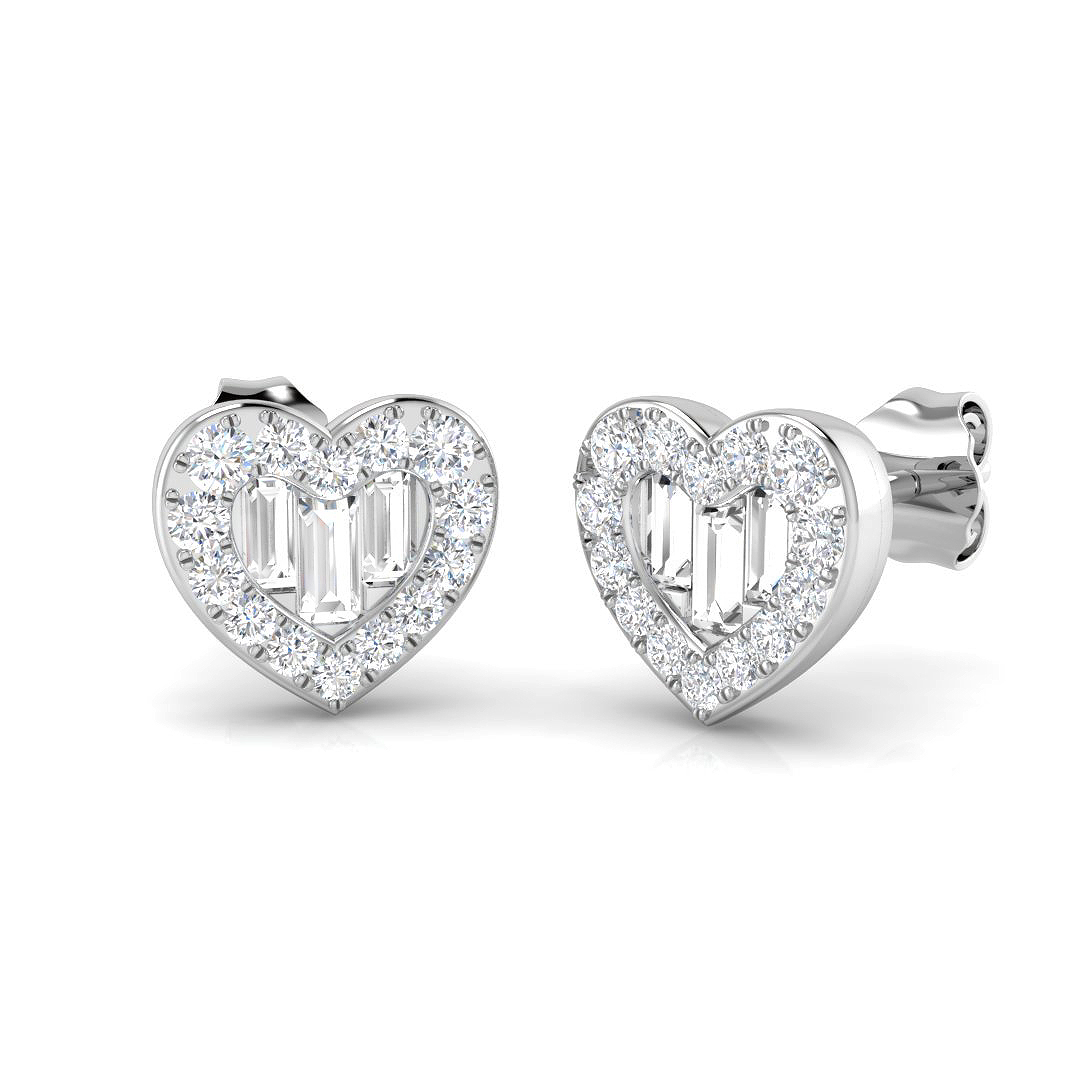 0.55 ct Natural Diamond Baguette Earrings