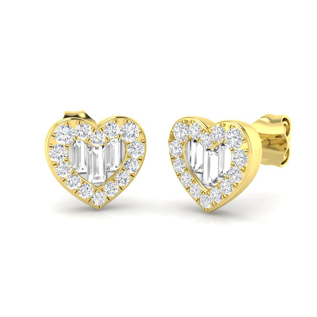 0.55 ct Natural Diamond Baguette Earrings