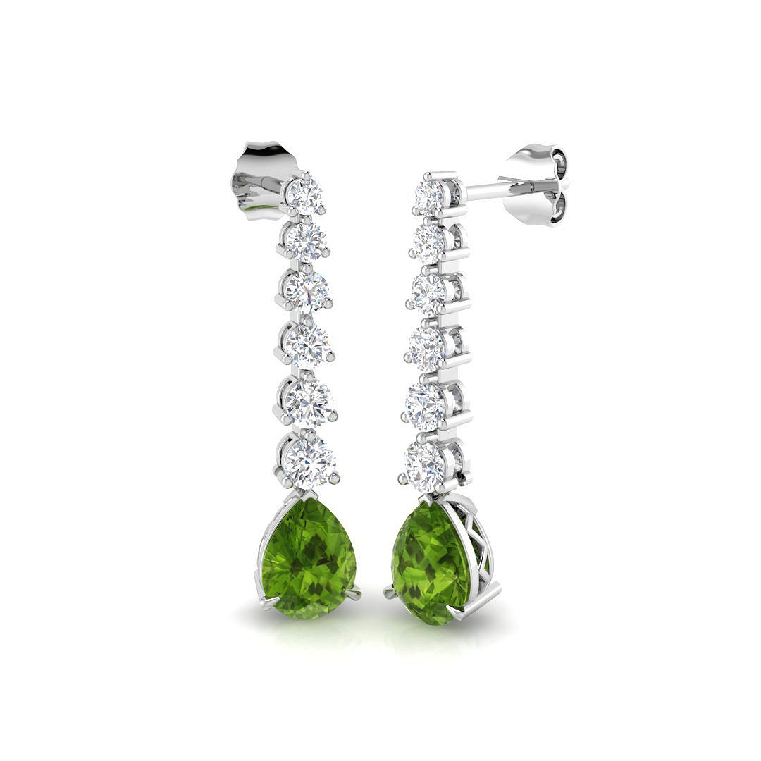 3.15 ct Natural Diamond Pear Earrings