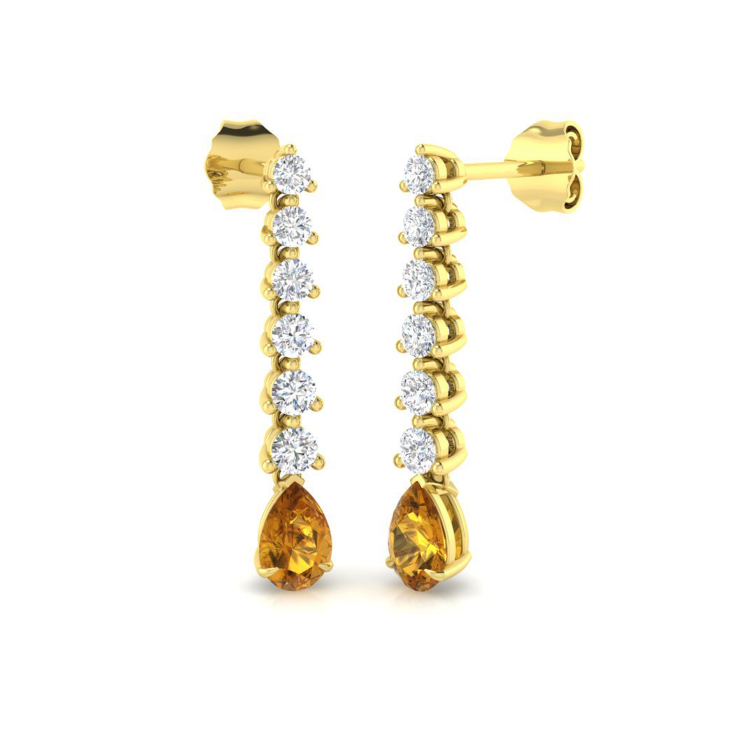 1.6 ct Natural Diamond Pear Earrings