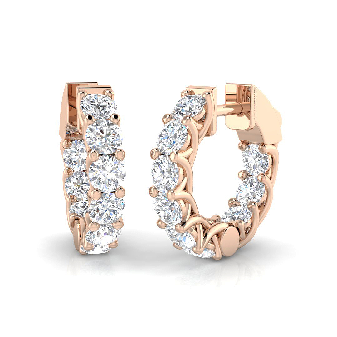 3.3 ct Natural Diamond Round Earrings