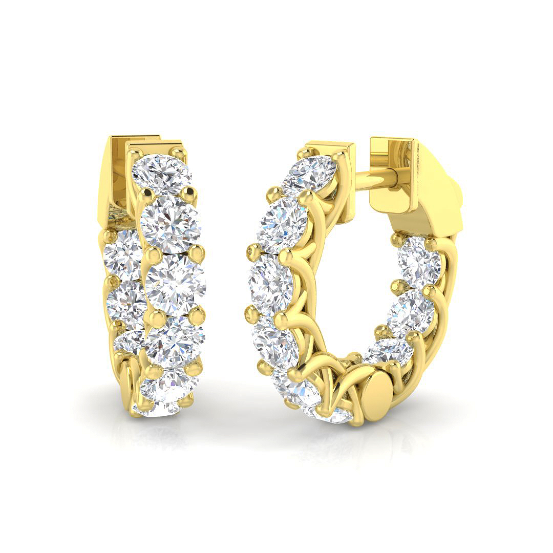 3.3 ct Natural Diamond Round Earrings