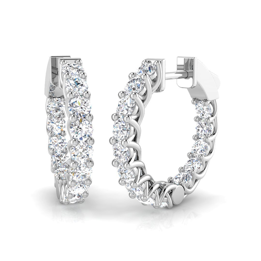 2.05 ct Natural Diamond Round Earrings