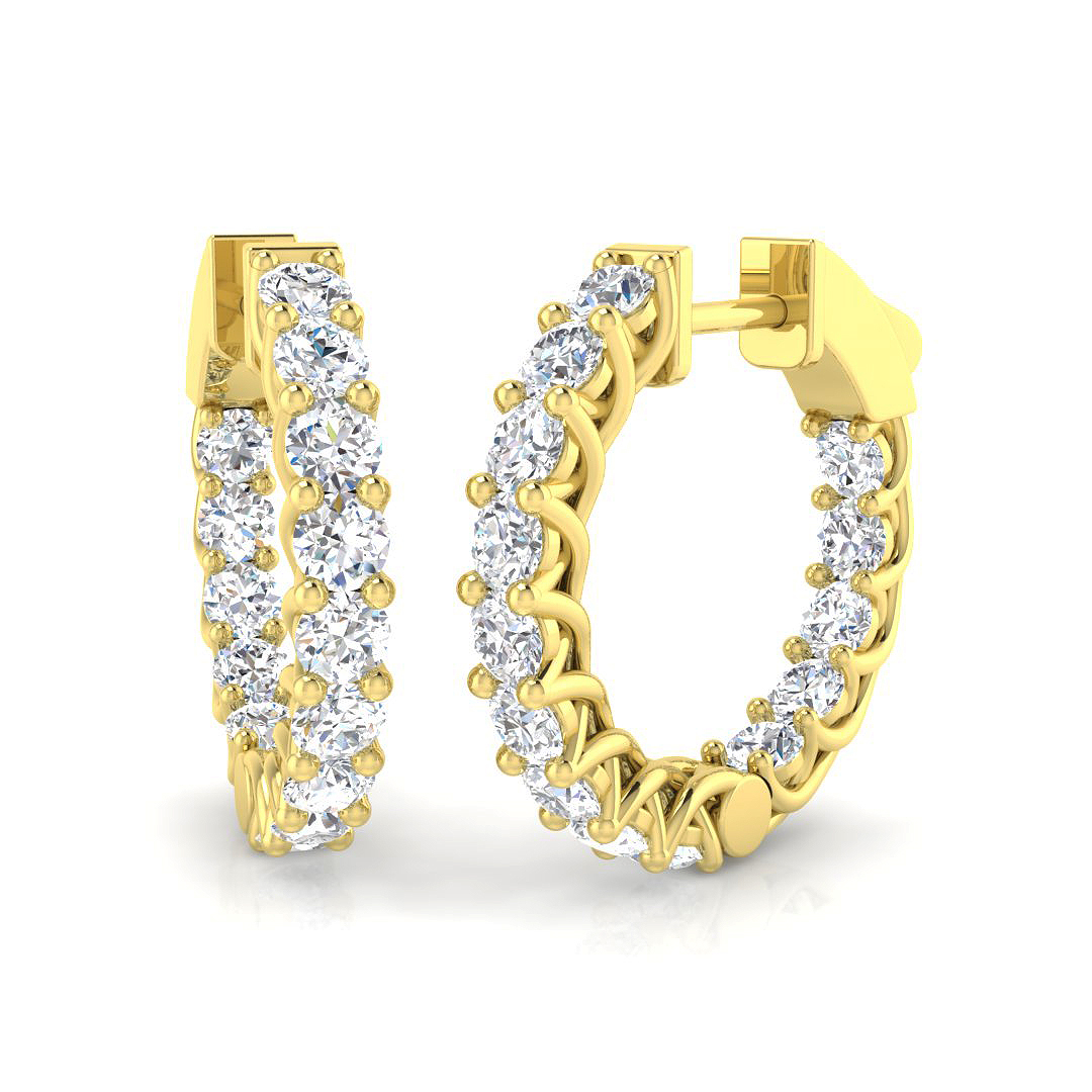 2.05 ct Natural Diamond Round Earrings