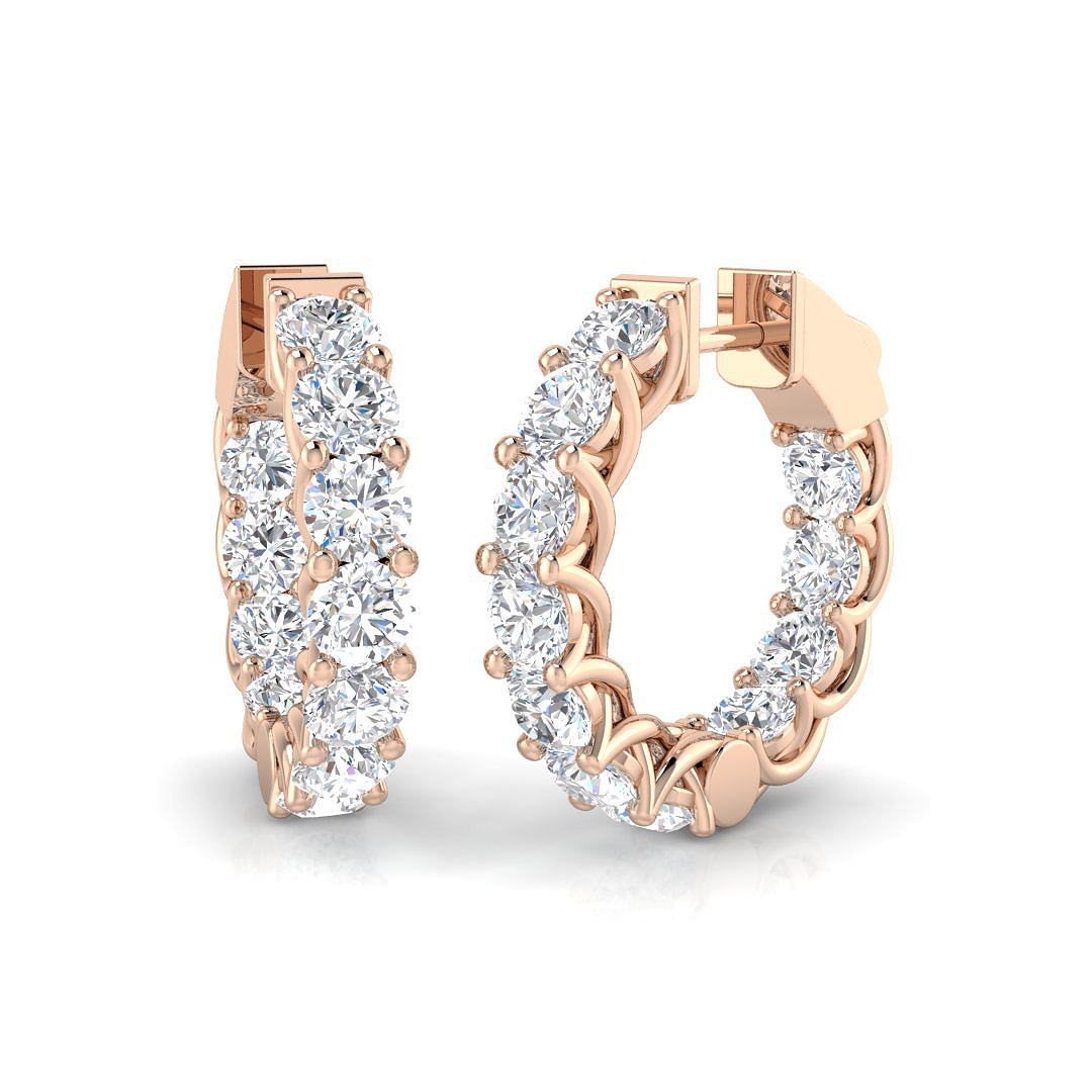4.4 ct Natural Diamond Round Earrings